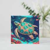 levendig zeeleven feestdagenkaart (Staand voorkant)