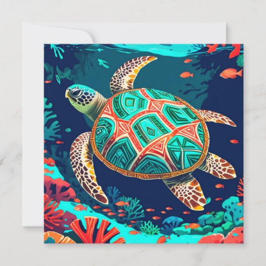 levendig zeeleven feestdagenkaart (Voorkant)