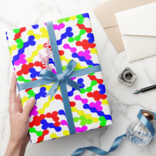 Levendig Zigzag Dot Patroon Cadeaupapier