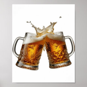 Levendig Zilver PROOST OP GOEDE GEZONDHEID 3D-Teks Poster