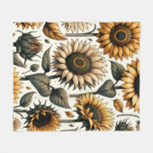 Levendig zonnebloempatroon fleece deken (Voorkant (Horizontaal))