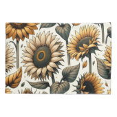 Levendig zonnebloempatroon kussensloop (Achterkant)