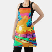 Levendig zonsondergang stadsbeeld schort (Insitu)