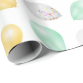 Levendige 3D ballonnen Gift Wrap Cadeaupapier (Rol Hoek)