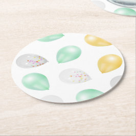 Levendige 3D ballonnen papieren Onderzetters