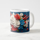 Levendige 3D-bloemen Extra Grote Beker (Voorkant rechts)