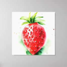 Levendige aardbei canvas afdruk