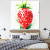 Levendige aardbei canvas afdruk (Insitu (Slaapkamer))