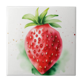 Levendige aardbei tegeltje