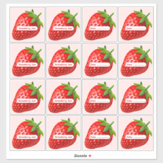 Levendige aardbeienjamlabels vinyl stickers