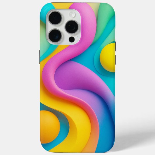 Levendige Abstracte 3D-vormen Case-Mate iPhone Case (Achterkant)