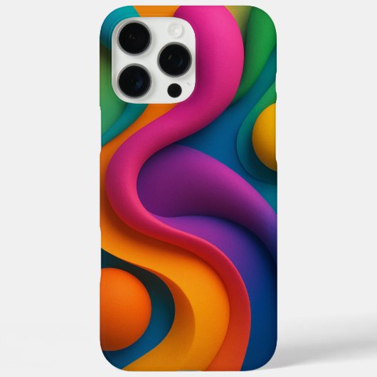 Levendige Abstracte 3D-vormen Case-Mate iPhone Case (Achterkant)