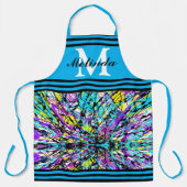 Levendige Abstracte Art Monogram Initiaal Schort (Voorkant)