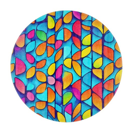 Levendige Abstracte bladburst Snijplank (Voorkant)