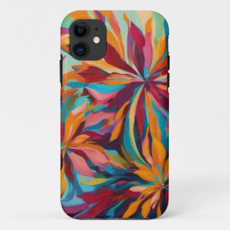 Levendige Abstracte Bloemen Telefoonhoes iPhone 11 Hoesje