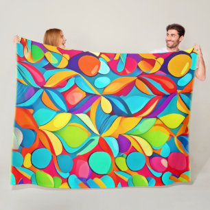 Levendige Abstracte bloemenexplosie Fleece Deken