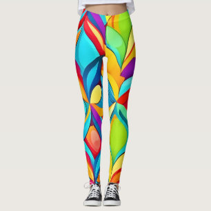 Levendige Abstracte bloemenexplosie Leggings