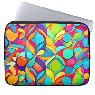 Levendige Abstracte Bloemexplosie Laptop Sleeve