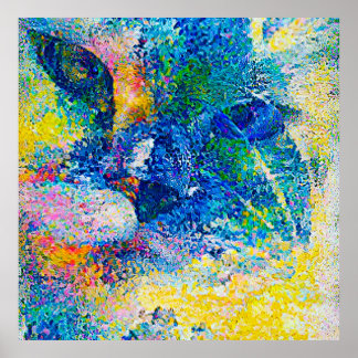 Levendige Abstracte Cat Art Print
