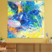 Levendige Abstracte Cat Art Print (Insitu (Woonkamer))