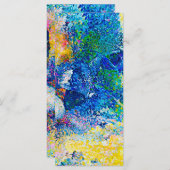 Levendige Abstracte Cat Art Print Bladwijzer Menu (Voorkant / Achterkant)