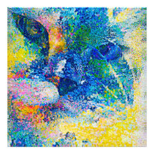 Levendige Abstracte Cat Art Print
