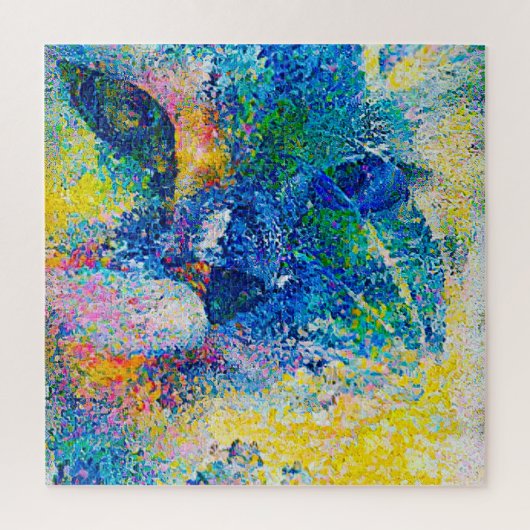 Levendige Abstracte Cat Art Print Legpuzzel (Verticaal)