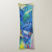 Levendige Abstracte Cat Art Print Lichaamskussen (Achterkant (Verticaal))