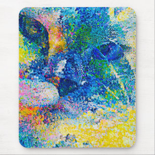 Levendige Abstracte Cat Art Print Muismat