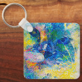Levendige Abstracte Cat Art Print Sleutelhanger (Voorkant)