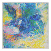 Levendige Abstracte Cat Art Print Sticker (Voorkant)