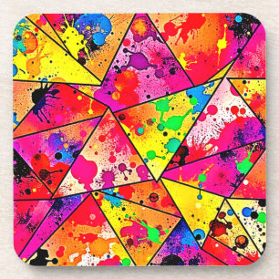 Levendige Abstracte Chaos Onthuld Design Bier Onderzetter
