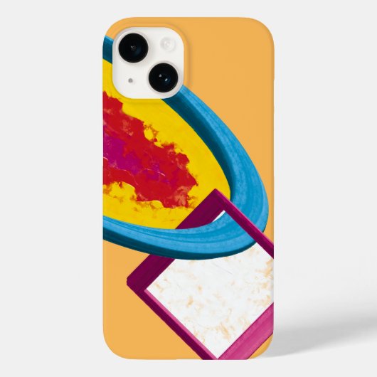Levendige Abstracte Cosmos Ring & Square – Modern Case-Mate iPhone Case (Achterkant)