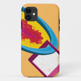 Levendige Abstracte Cosmos Ring & Square – Modern iPhone 11 Hoesje