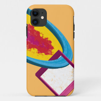 Levendige Abstracte Cosmos Ring & Square – Modern iPhone 11 Hoesje