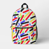 Levendige Abstracte Crayon Lines Bold Artistic Bedrukte Rugzak (Voorkant)