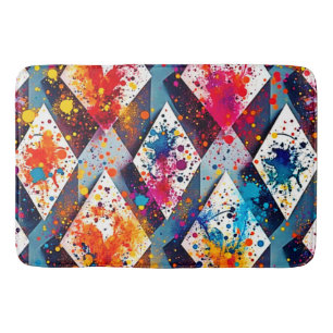 Levendige Abstracte diamantpatronen Badmat