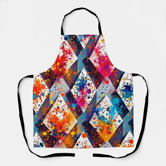 Levendige Abstracte diamantpatronen Schort (Voorkant)