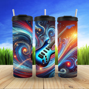 Levendige Abstracte elektrische gitaarsymfonie Thermosbeker
