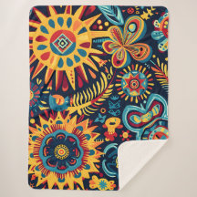 Levendige Abstracte etnische Huichol Tribal Patter