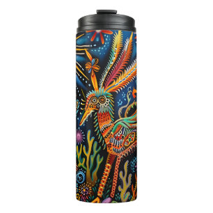 Levendige Abstracte etnische Huichol Tribal Patter Thermosbeker