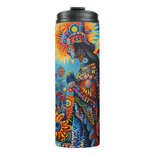 Levendige Abstracte etnische Huichol Tribal Patter Thermosbeker
