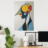 Levendige Abstracte Figuur Poster (Thuiskantoor)