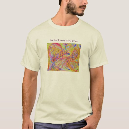 Levendige abstracte gemengde media t-shirt (Voorkant)