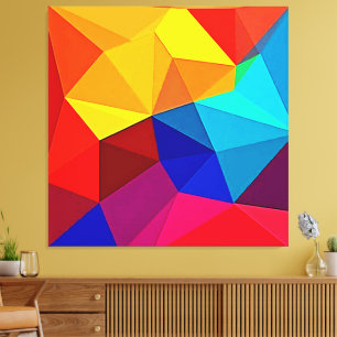 Levendige Abstracte Geometrische Stroomdesign Canvas Afdruk