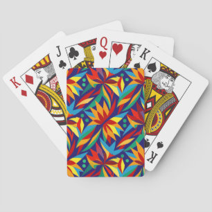 Levendige Abstracte Geometrische Tropische Meerkle Pokerkaarten