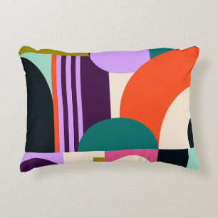 Levendige Abstracte Geometrische Vormen Moderne Kl Accent Kussen