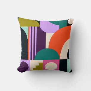 Levendige Abstracte Geometrische Vormen Moderne Kl Kussen