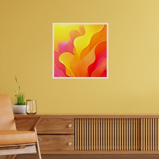Levendige Abstracte Golf van Warmte Design Poster (Woonkamer 2)