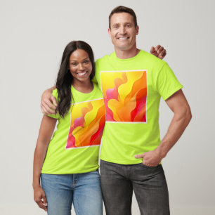 Levendige Abstracte Golf van Warmte Design T-shirt